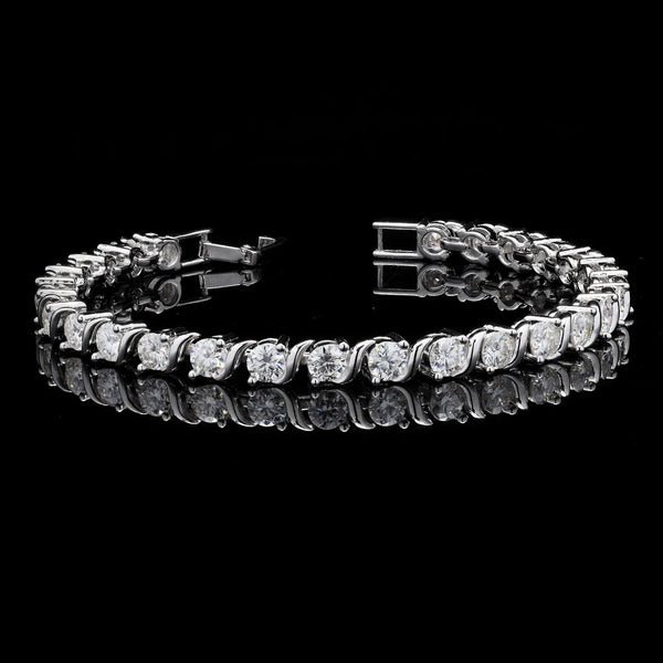 Wave Tennis Moissanite Bracelet