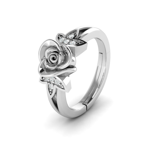 Rose With Leaf Ring