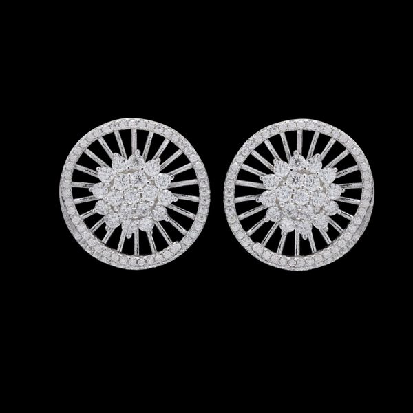 Halo Sunflower Moissanite Earrings