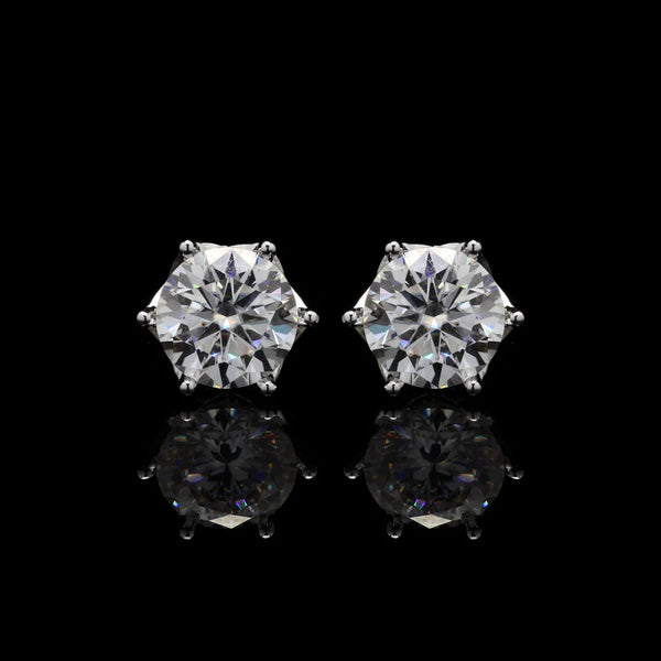 Moissanite Round Cut Stud