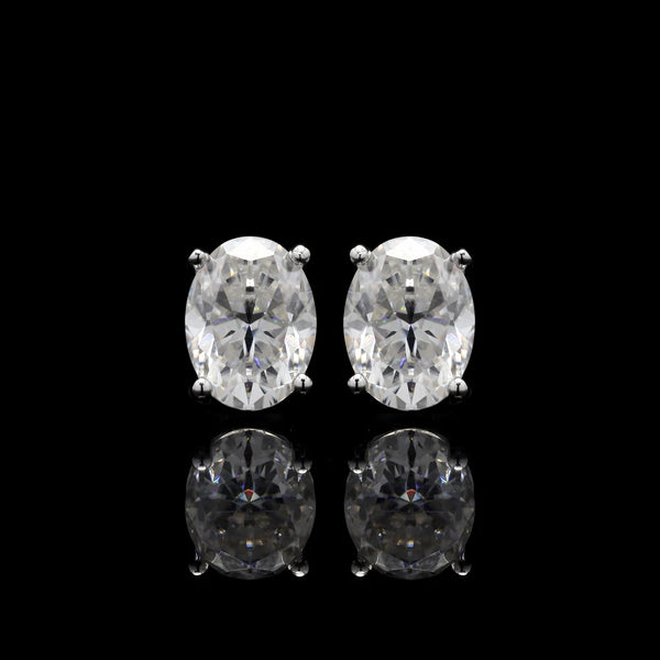 Oval Cut Moissanite Studs