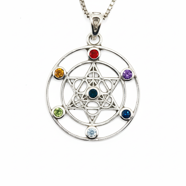 Pure 925 Silver Chakra Of Life Pendant For Men & Women