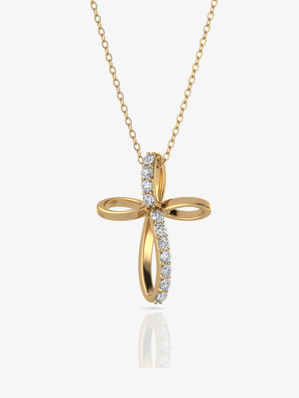Infinity Cross Pendant - Gold Polished