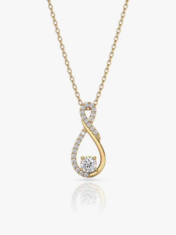 Infinity Swirl Pendant - Gold Polished