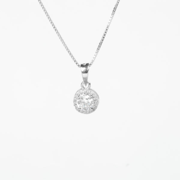 Solitaire Halo Pendant