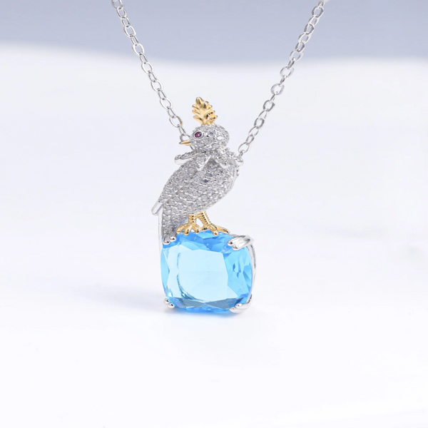 Iced out Parrot Blue Pendant